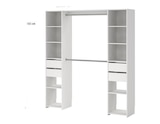 Kit dressing double colonne blanc 2 tiroirs, 10 tablettes, 2 penderies - 200x180x40 cm en promo chez Brico Dépôt Créteil à 95,00 €