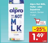 Not Milk, Hafer- oder Sojadrink von Alpro im aktuellen Netto Marken-Discount Prospekt