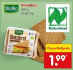 Dinkelbrot bei Netto Marken-Discount im Aichhalden Prospekt für 1,99 €