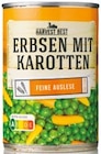 Erbsen oder Erbsen mit Möhren von Harvest Best für 4,50 € bei Netto mit dem Scottie im Angebot Erbsen oder Erbsen mit Möhren von Harvest Best im aktuellen Netto mit dem Scottie Prospekt