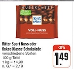 Nuss oder Kakao Klasse Schokolade bei nah und gut im Weiden Prospekt für 1,49 €