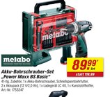 Akku-Bohrschrauber-Set Power Maxx BS Basic von Metabo im aktuellen toom Baumarkt Prospekt für 89,99 €