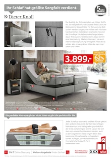Bett im aktuellen XXXLutz Möbelhäuser Prospekt (Göttingen) Bett im XXXLutz Möbelhäuser Prospekt "LuxorLine Boxspringbettensystem" mit 6 Seiten (Göttingen)