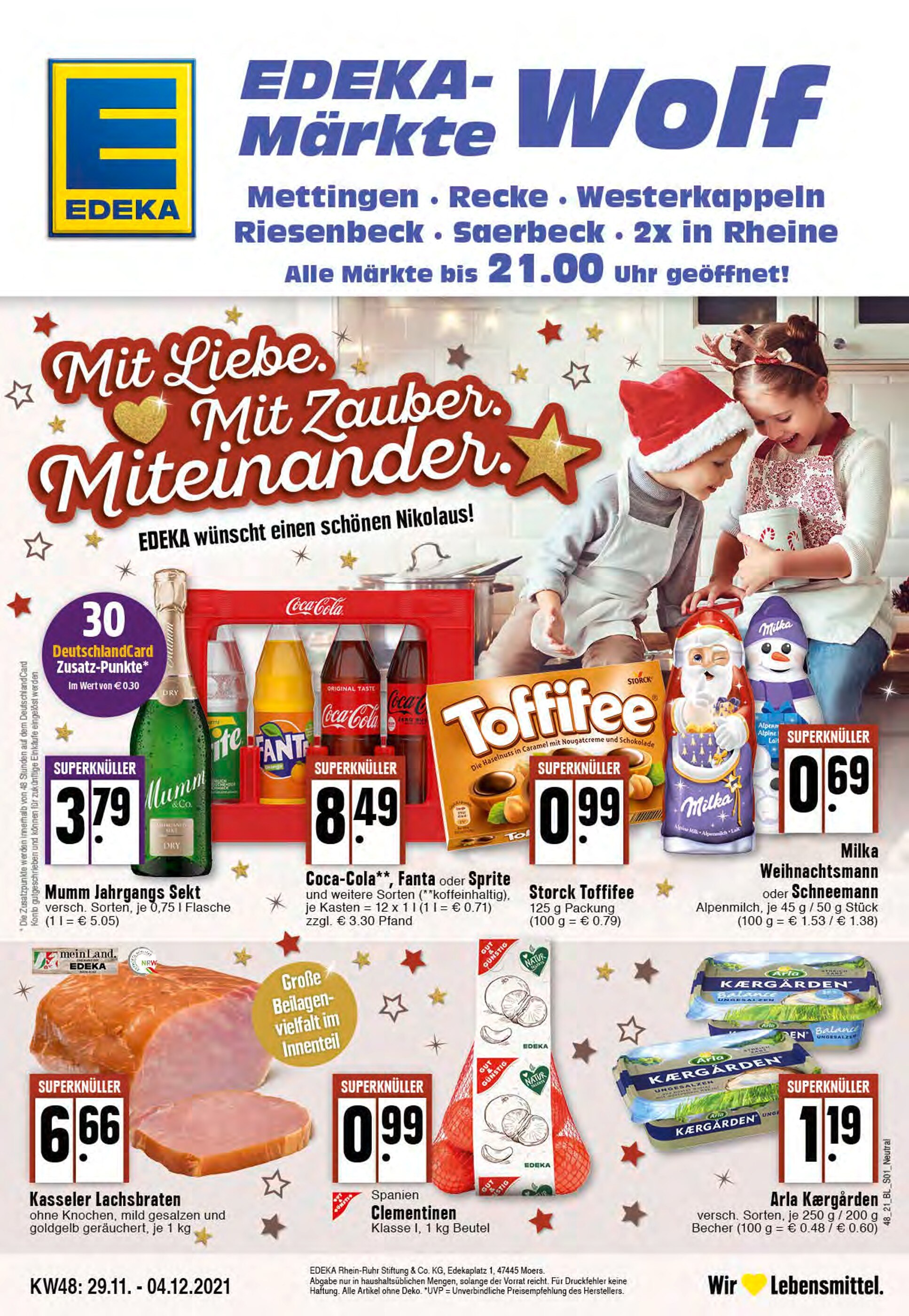 EDEKA Prospekt für Rheine mit 24 Seiten EDEKA Prospekt für Rheine: "Aktuelle Angebote", 24 Seiten, 29.11.2021 - 04.12.2021