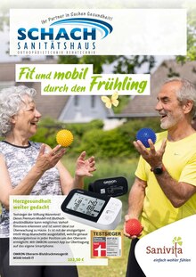 Sanitätshaus Schach GmbH Prospekt Fit und mobil durch den Frühling mit  Seiten