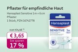 Sensitive Pflaster bei mea - meine apotheke im Prospekt "" für 3,65 €