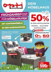 Aktueller Opti-Wohnwelt Prospekt mit Sofa, "Frühjahrspost", Seite 1