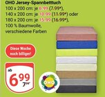 Jersey-Spannbetttuch im Angebot bei GLOBUS in Amberg Jersey-Spannbetttuch Angebote von OHO bei GLOBUS Amberg für 6,99 €