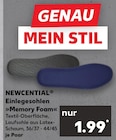 Einlegesohlen "Memory Foam" von NEWCENTIAL im aktuellen Kaufland Prospekt für 1,99 €