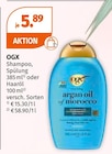 Shampoo oder Haaröl von OGX im aktuellen Müller Prospekt für 5,89 €