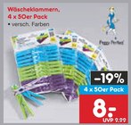 Aktuelles Wäscheklammern, 4 x 50er Pack Angebot bei Netto Marken-Discount in Duisburg ab 8,00 €