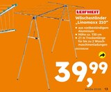 Wäscheständer Linomaxx 210 im Angebot bei Globus-Baumarkt in Neustadt Wäscheständer Linomaxx 210 Angebote von Leifheit bei Globus-Baumarkt Neustadt für 39,99 €