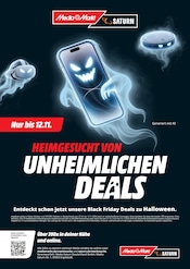 MediaMarkt Saturn Elektromärkte Prospekt der aktuellen Woche mit 43 Seiten, gültig von 27.10.2026 bis 13.11.2026, in Reutlingen und Umgebung Aktueller MediaMarkt Saturn Elektromärkte Prospekt in Reutlingen und Umgebung, "HEIMGESUCHT VON UNHEIMLICHEN DEALS" mit 43 Seiten, 27.10.2026 - 13.11.2026