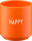 Espressobecher aus Porzellan "HAPPY", orange Angebote von DESIGN LETTERS bei dm-drogerie markt Laatzen für 9,95 €