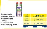 Sprite Absolut Zitrone-Limette Wassermelone Angebote bei METRO Wolfsburg für 2,37 €