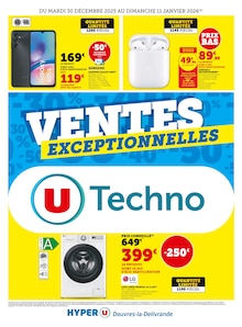 Prospectus Hyper U de la semaine "VENTES EXCEPTIONNELLES" avec 8 pages, valide du 30/12/2025 au 11/01/2026 pour Douvres-la-Délivrande et alentours