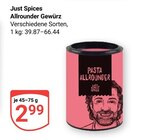 Allrounder Gewürz Angebote von Just Spices bei GLOBUS Wolfenbüttel für 2,99 €