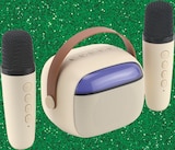 Pop mini enceinte karaoke a led + poignee, bt 5.4, rechargeable, 2 micros avec 5 sons, beige - WE dans le catalogue Intermarché Super