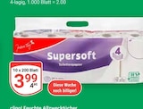Aktuelles Supersoft Toilettenpapier Angebot bei GLOBUS in Mannheim ab 3,99 €