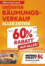 Möbel Kraft Möbel & Einrichtung Prospekt der aktuellen Woche mit 1 Seite, gültig von 05.11.2025 bis 11.11.2025, in Dippoldiswalde und Umgebung Aktueller Möbel Kraft Möbel & Einrichtung Prospekt in Dippoldiswalde und Umgebung, "bis zu 60% RABATT AUF ALLES!" mit 1 Seite, 05.11.2025 - 11.11.2025