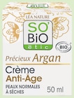Crème Anti-Âge Huile d'Argan Bio Équitable Peaux Normales à Sèches - So'Bio étic à 5,19 € dans le catalogue Intermarché Hyper