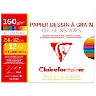 Pochette 12 feuilles de papier dessin Clairefontaine Couleurs vives - Clairefontaine en promo chez Fnac Pochette 12 feuilles de papier dessin Clairefontaine Couleurs vives - Clairefontaine dans le catalogue Fnac