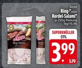 Salami im EDEKA Prospekt Ring-Salami von Aoste im aktuellen EDEKA Prospekt für 3,99 €