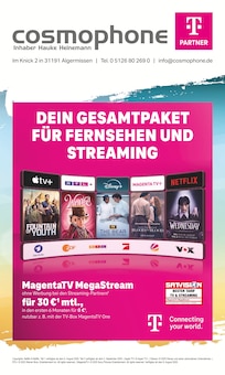 Fernseher im cosmophone Prospekt "DEIN GESAMTPAKET FÜR FERNSEHEN UND STREAMING" mit 8 Seiten (Hildesheim)