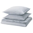 Aktuelles Bettwäsche-Set, 3-teilig weiß blau/Streifen 240x220/80x80 cm Angebot bei IKEA in Bielefeld ab 39,99 €