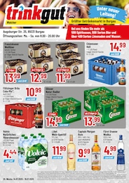 Trinkgut Prospekt für Brandfeld mit 4} Seiten Trinkgut Prospekt für Brandfeld: "Größter Getränkemarkt in Burgau", 4 Seiten, 14.07.2025 - 19.07.2025