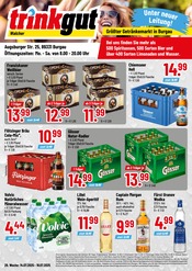 Aktueller Trinkgut Getränkemarkt Prospekt in Jettingen-Scheppach und Umgebung, "Größter Getränkemarkt in Burgau" mit 4 Seiten, 14.07.2025 - 19.07.2025
