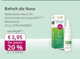 mea - meine apotheke - Nasenspray mea 0,1 % Angebot im Prospekt Nasenspray mea 0,1 % bei mea - meine apotheke im Prospekt "" für 3,95 €