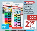 Fasermaler im ALDI SÜD Prospekt Fasermaler von edding im aktuellen ALDI SÜD Prospekt für 2,99 €