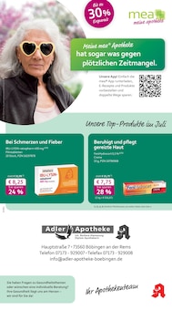 Aktueller mea - meine apotheke Prospekt "Unsere Juli-Angebote" Seite 1 von 4 Seiten für Böbingen