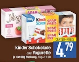Schokolade oder Yogurette im Angebot bei EDEKA in Augsburg Schokolade oder Yogurette Angebote von kinder bei EDEKA Augsburg für 4,79 €