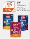Chicko Hundesnacks im Müller Prospekt Chicko Hundesnacks von RINTI im aktuellen Müller Prospekt für 1,79 €