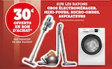 30€ offerts en bon d'achat sur les rayons gros électroménager, mini-fours, micro-ondes, aspirateurs en promo chez Hyper U Castelnaudary