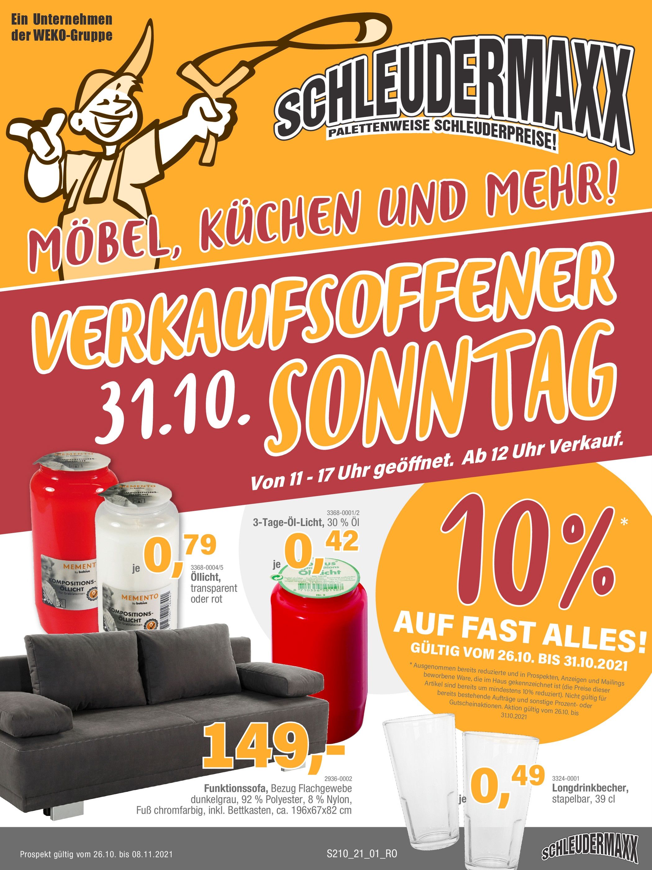 Schleuder-Maxx Sonderposten-Markt Prospekt für Wasserburg mit 16 Seiten Schleuder-Maxx Sonderposten-Markt Prospekt für Wasserburg: "Aktuelle Angebote", 16 Seiten, 26.10.2021 - 08.11.2021