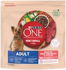 Croquettes riche en bœuf avec riz pour chien mini - PURINA ONE en promo chez Cora Colmar à 7,41 €