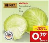 Weißkohl Angebote von Heimat bei Netto Marken-Discount Duisburg für 0,79 €