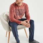 Ensemble pyjama pantalon effet velours rouge homme dans le catalogue La Halle