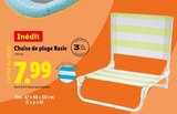 Chaise de plage Basic - Lidl à Alençon Chaise de plage Basic en promo chez Lidl Alençon à 7,99 €