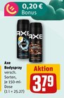 Bodyspray Axe Angebote von Axe bei REWE Beckum für 3,79 €