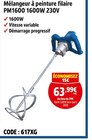 Mélangeur à peinture filaire PM1600 1600W 230V - Screwfix à Le Havre Mélangeur à peinture filaire PM1600 1600W 230V en promo chez Screwfix Le Havre à 63,99 €