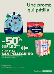 Prix et réduction San Pellegrino dans le prospectus Carrefour Proximité en cours Offre San Pellegrino dans le catalogue Carrefour Proximité du moment à la page 13