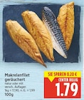 Makrelenfilet geräuchert für 1,79 € bei E center im Angebot Makrelenfilet geräuchert im aktuellen E center Prospekt