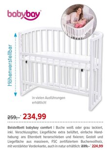 Beistellbett von babybay bei BabyOne Beistellbett von babybay für 234,99 € bei BabyOne im Prospekt "Alles für einen glücklichen Start!"