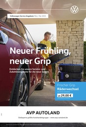 Aktueller Volkswagen Werkstatt & Auto Prospekt in Regen und Umgebung, "Neuer Frühling, neuer Grip" mit 1 Seite, 01.03.2025 - 31.05.2025