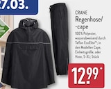 Regenhose/-cape Angebote von CRANE bei ALDI Nord Dresden für 12,99 €