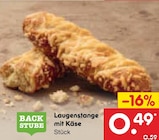 Laugenstange mit Käse von BACK STUBE für 0,49 € bei Netto Marken-Discount im Angebot Laugenstange mit Käse von BACK STUBE im aktuellen Netto Marken-Discount Prospekt